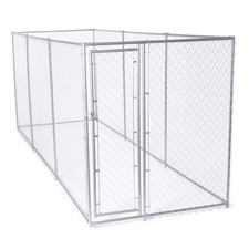 Lucky Dog 10 x 10 Foot Heavy Duty Outdoor Chain Link Dog Kennel w/ Door 2 Pack 