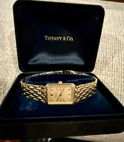 Tiffany & Co. 18K vergoldet Portfolio Swiss Edelstahl Damen Armbanduhr