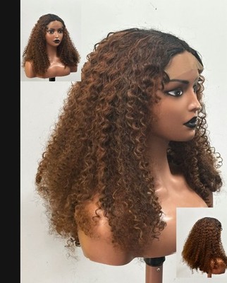 DAMEN Lace Kinky 25 Locken Factory Perücke 4*4 Verschluss Perücke 2 Ton Farbe schnelle Lieferung