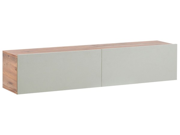 Tv-MöBel Schmal WandhäNgend Holzoptik GrüN 140 Cm Mit 2 TüRen Modern Gladstone-image