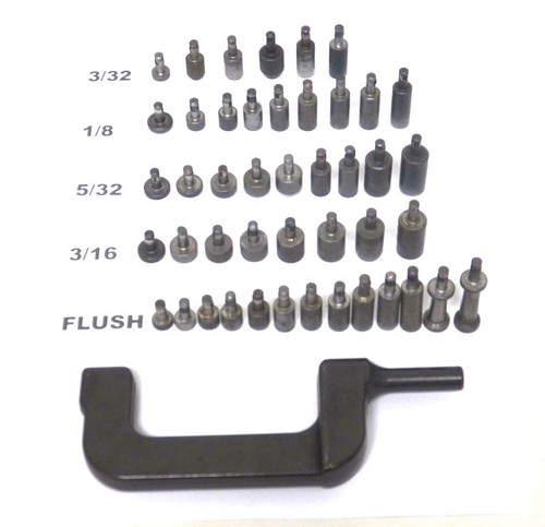 Custom Aircraft Riveting Kit .401 Shank C Set With Squeezer Dies ........(5-5-2)