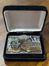 1985 Harley-Davidson Salute to America Pewter Belt Buckle 679/3000 in case