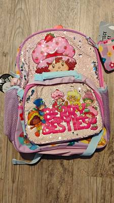 Berry Besties Pink Sequin Floral Backpack 5pc Set Lunch Bag Bottle & Case