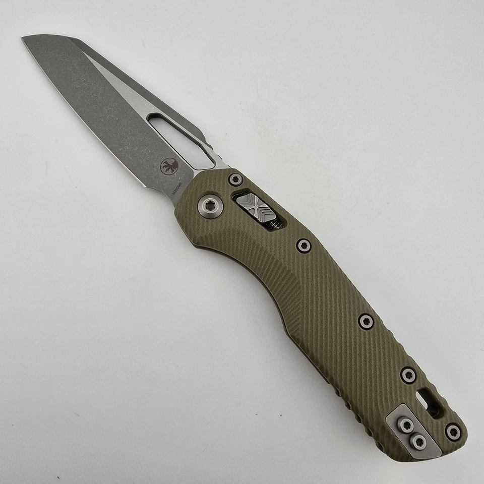 Microtech MSI RAM-LOK Folding Knife Apocalyptic M390 Sheepsfoot OD Green G10 - Image 3 of 4