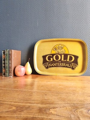 Vintage Serviertablett ''Gold von Kanterbräu'' - Bar Deko Bistro Retro