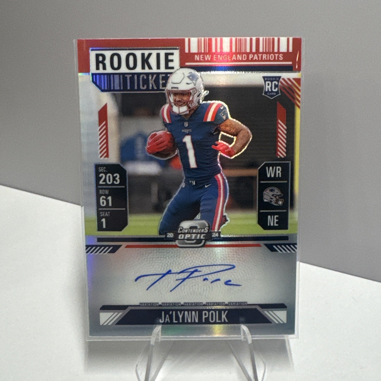 Ja'Lynn Polk Panini Contenders Optic #118 Variation-Autograph-Red