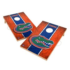 2x4 Cornhole Set Skip's Garage Florida Gators Solid Wood Foldable Legs