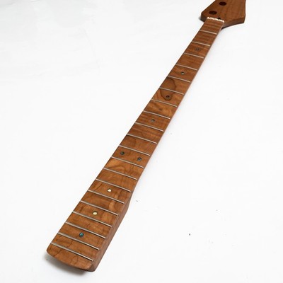 34'' Roasted Maple 4 String Bass Guitar Neck 20 Stainless Steel Frets Bone Nut