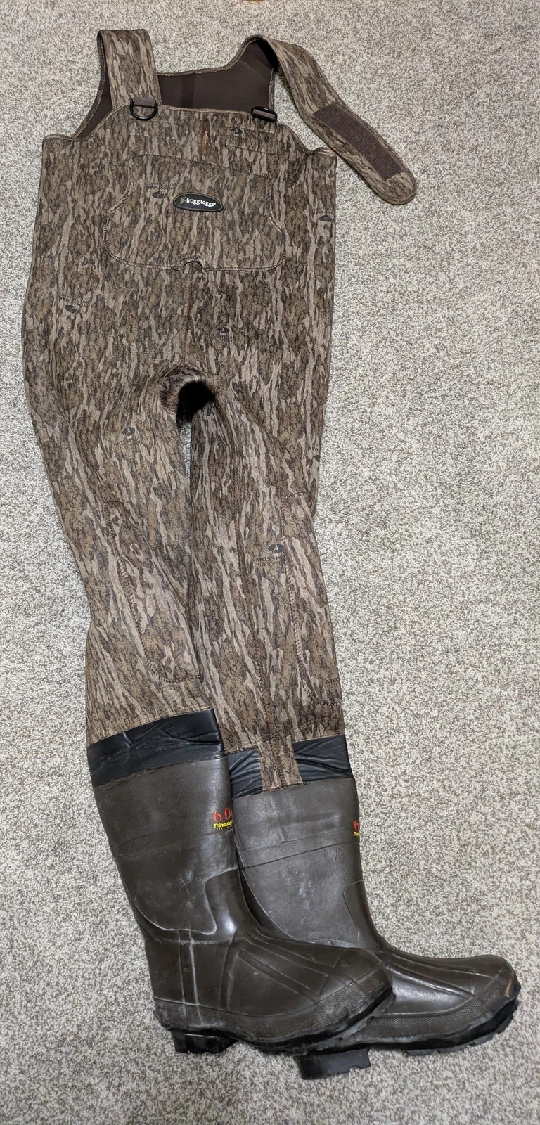 Frogg Toggs Amphib Bootfoot Waders Mens 9 Bottomland Camo 3.5mm Neoprene Mossy O