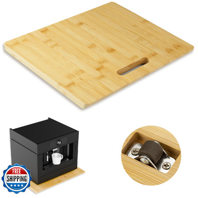 GuanQiao Bamboo Appliance Slider Coffee Maker Rolling Tray Countertop Cabinet Wi