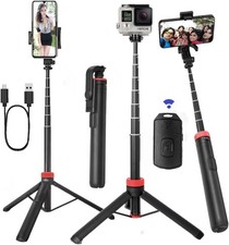 66" Tripod for iPhone  Camera, Portable Phone Tripod with Rechargeable Remote