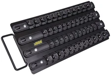 JEGS 85042 Socket Organizer Multi Drive: 1/4 in. 3/8 in. & 1/2 in. Drive Holds U