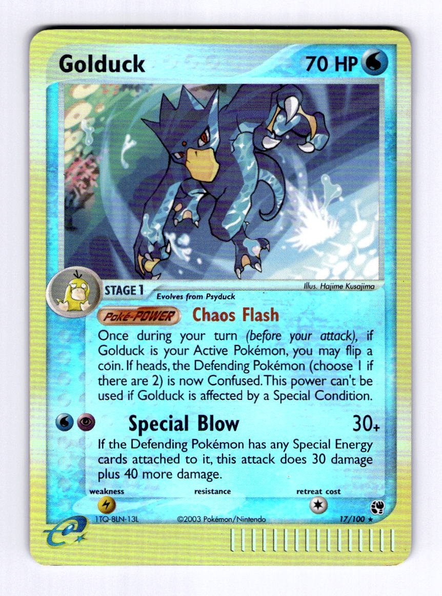Golduck Sandstorm #17 (2003) Rare Reverse Holo NM Pokemon