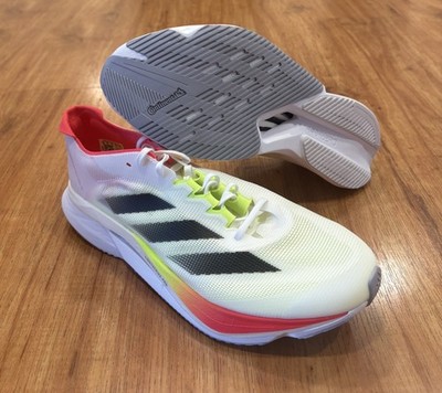 adidas Adizero Boston 12 White Black Lucid Red JQ2552 New Mens Sz 10