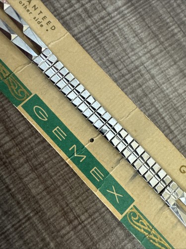 NOS Vintage GEMEX Damen 12k Weißgold Filled Expanding Uhrenarmband - Bild 8 von 10