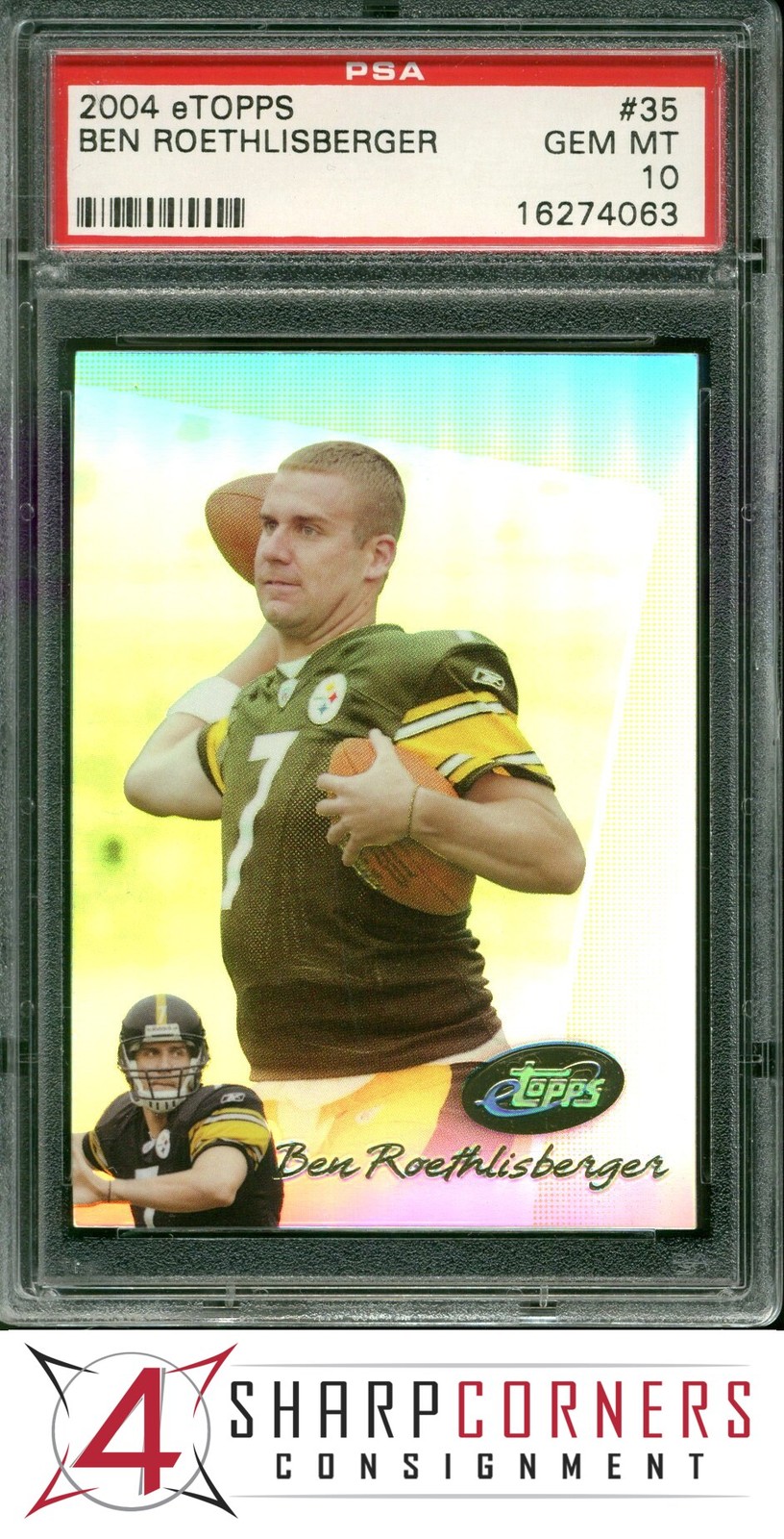 2004 eTOPPS #35 BEN ROETHLISBERGER RC STEELERS PSA 10