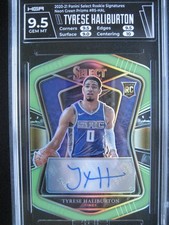 2020 Select Rookie Signatures Tyrese Haliburton Rc /99 HGA 9.5 Gem Mint Auto 10