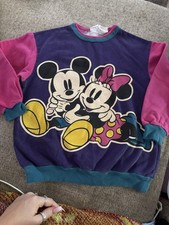 Vintage Mickey  CO Mickey  Minnie Daisy  Pluto Crew Sweatshirt 7/8 Stains 