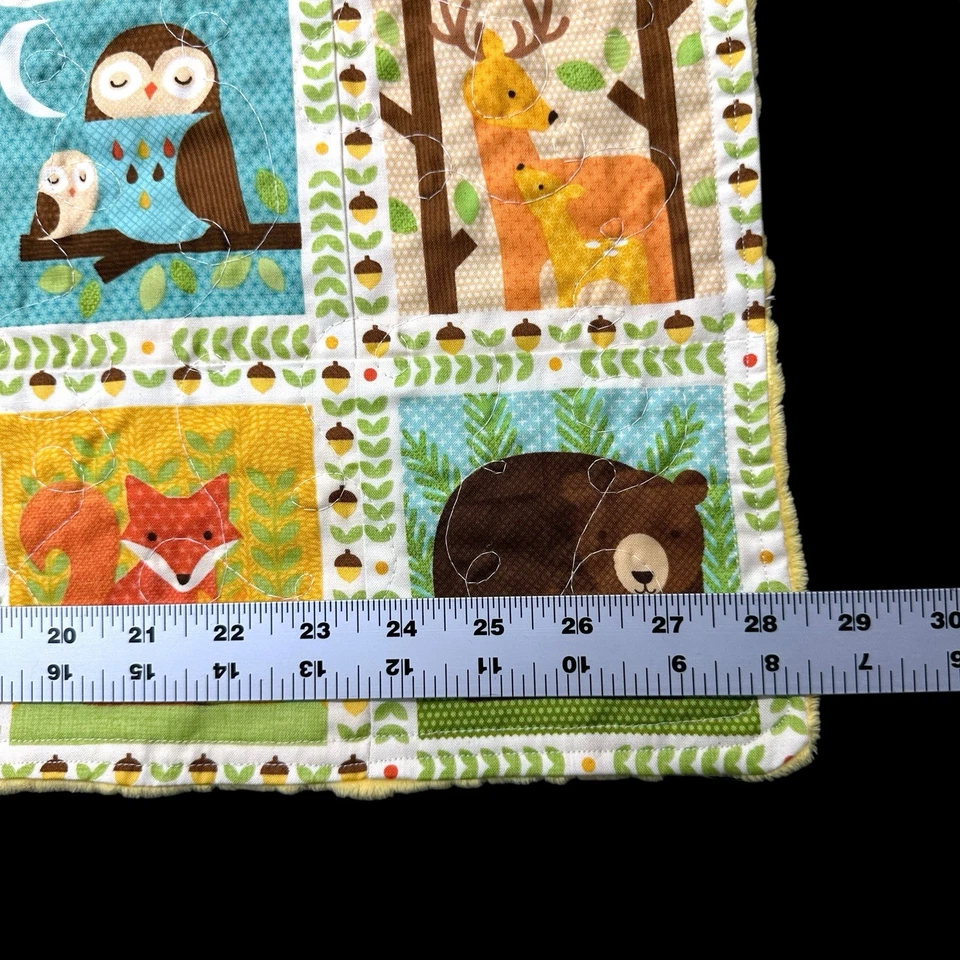Manta de cuna para bebé 28x19 animales del bosque zorro oso búho conejito ciervo Foto 2 de 4
