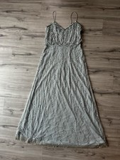 Adrianna Papell Dress Women’s Size 6 Ice Blue Beaded Sequin Spaghetti Straps
