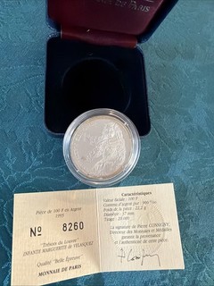 Coffret 100 Francs Argent 900 1993 Trésors Du Louvre Monnaie De Paris BE FDC