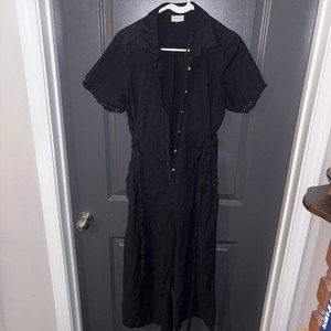 Women’s World Market Black Romper with Button Front and Short Sleeves Size S/M