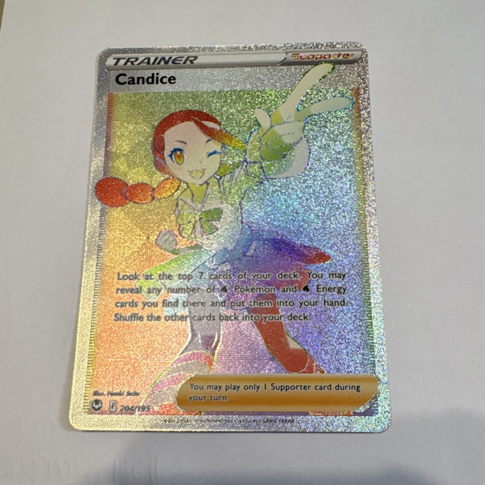 Pokémon TCG Candice Secret Rare Full Art Holo Trainer Silver Tempest 204/195