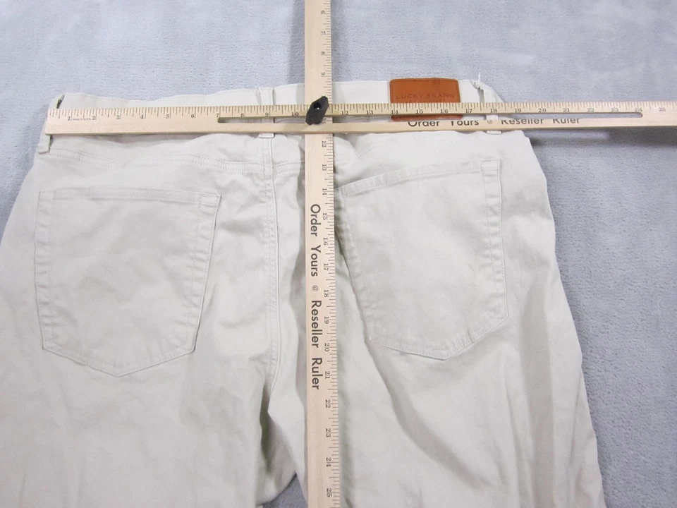 Pantalones de mezclilla rectos Lucky Brand 221 para hombre 38x32 beige luna cinco bolsillos 7MP10222T1 Foto 3 de 4