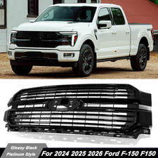 For 2024 2025 2026 Ford F150 F-150 Gloss Black Grille Platinum Style Front Grill