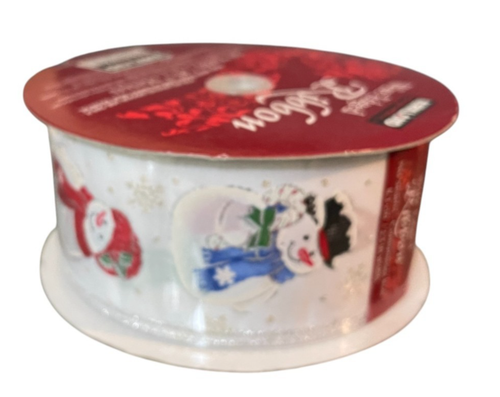 Kirkland Wire Edged RIBBON Snowmen 50 yards 2.5in Wide Christmas Holiday New - Picture 3 of 5