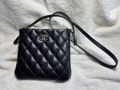 Authentic Chanel Uniform Lambskin Quilted Crossbody Bag Handbags