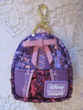 Mini Mochila Bolso Loungefly Disney Princesa Lentejuelas Rapunzel Dije NUEVO con Caja