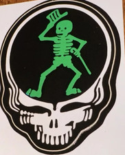 Grateful Dead Steal Your Face Skeleton Decal Bumper Sticker Original RARE NEW 