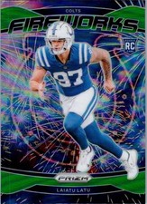 2024 Panini Prizm #17 Laiatu Latu Fireworks Green Wave Prizm