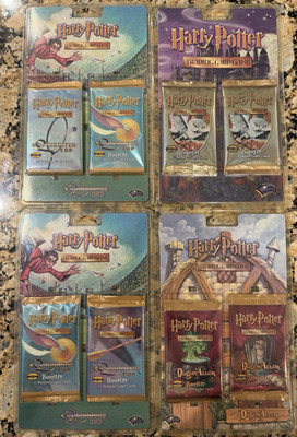 4x Harry Potter 2-pack Blisters Base Set Diagon Alley and 2 Quidditch Cup Sealed