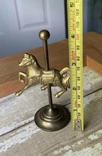 Vintage Solid Brass Carousel Horse Grandmillennial decor 