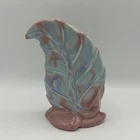Vintage Royal Haeger Mauve Agate Art Pottery Leaf Vase Pink and Blue
