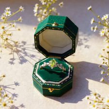 Peridot Ring Birthstone Rings Crystal Ring adjustable Size Gift for her