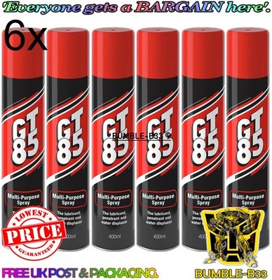 6 x GT85 SPRAY LUBE SCHMIERMITTEL PENETRATOR WASSERVERDRÄNGER KORROSION - 400ML