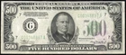 1934 A $500 Five Hundred Dollar Chicago Federal Reserve Note Fr#2202G