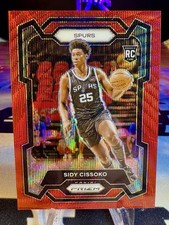 2023-24 Sidy Cissoko Panini Prizm Ruby Wave Prizm Rookie Card #173 Spurs. rookie card picture