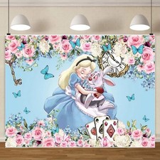 Alice in Wonderland Backdrop Photo Background Birthday Baby Shower Party Decor