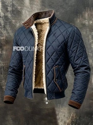 Quilted Flight Jacket Herren Blouson Karo-Steppjacke Outdoorjacke Freizeitjacke