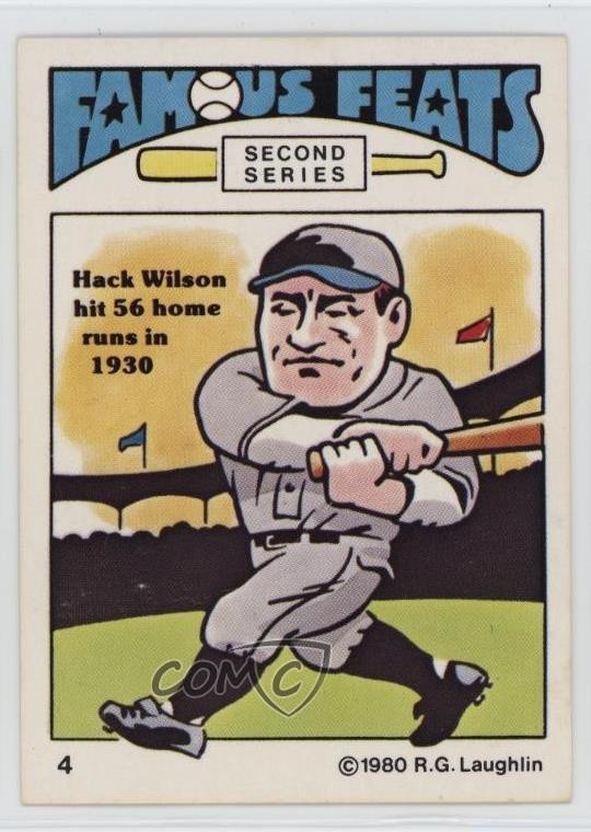 1980 Laughlin Famous Feats Second Series Hack Wilson #4 HOF 1n13