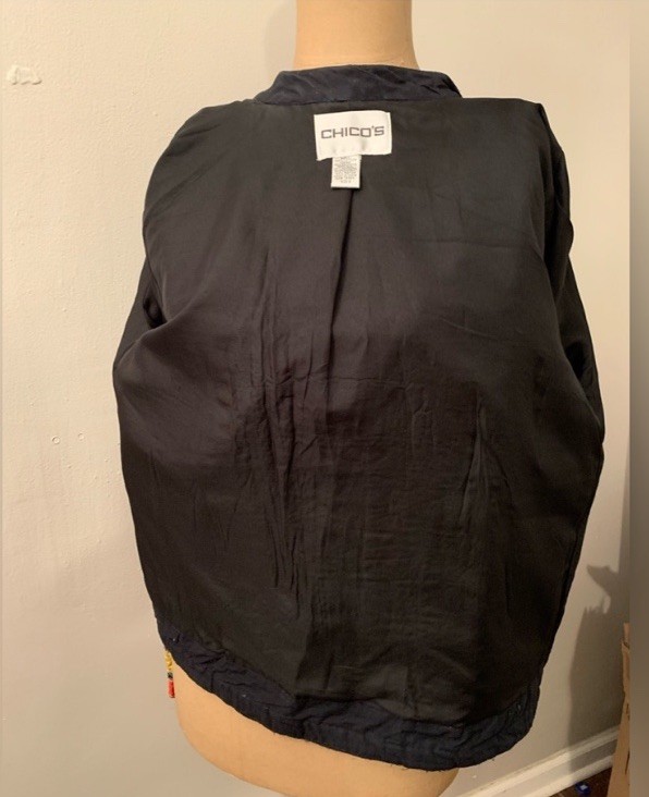 Chico’s Y2K Embellished Patchwork Lined Jacket 0 - image 8