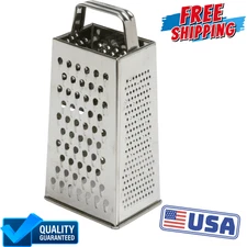 Stainless Steel Box Grater 4-Sided Vegetable Cheese Shredder Slicer Kitchen Tool