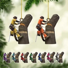 Personalized Arborist Christmas Ornament 2025, Custom Tree Climber Gift for Men