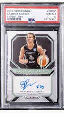 2021 PRIZM WNBA SABRINA IONESCU SIGNATURES AUTO PSA 10 GEM MT NEW YORK LIBERTY
