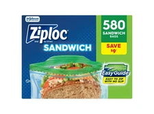 Ziploc Easy Open Tab Sandwich Bags (580 ct.) Easy To Zip With No Slip
