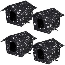 4 Pcs Outdoor Cat House Stray Cats Shelter Weatherproof Outside Indoor Foldable
